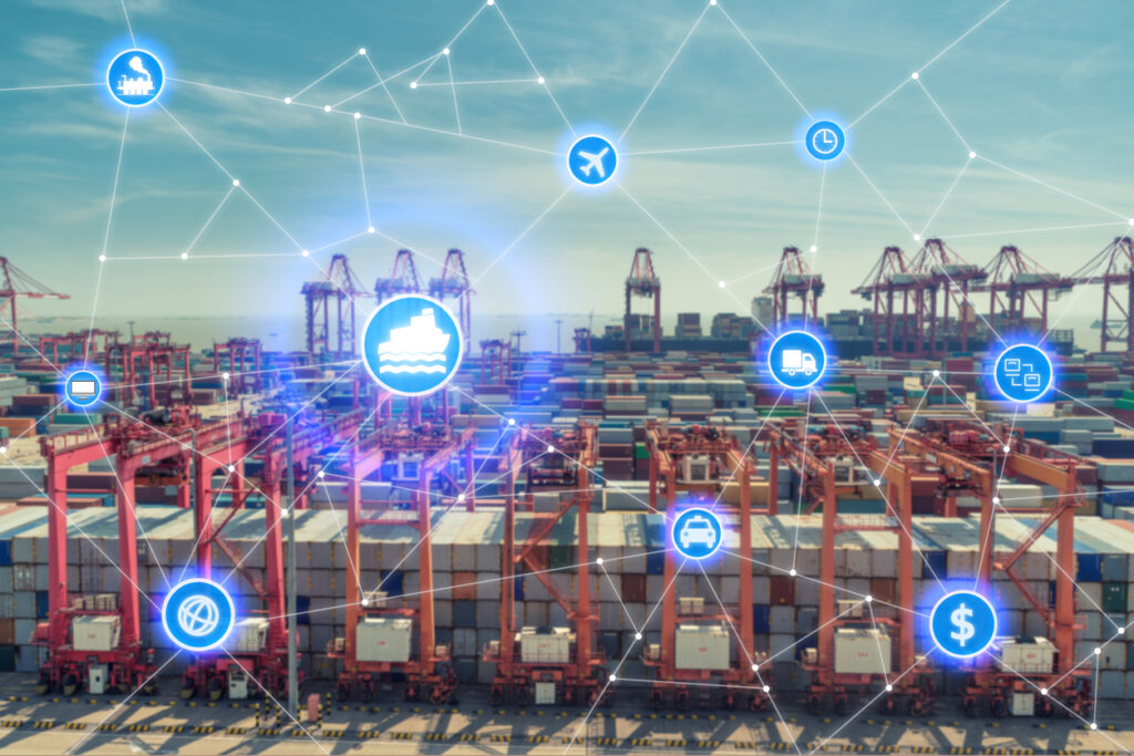 an image that represents supply chain management and global business dealings